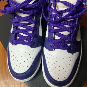 Purple and white high top dunks never worn with box
